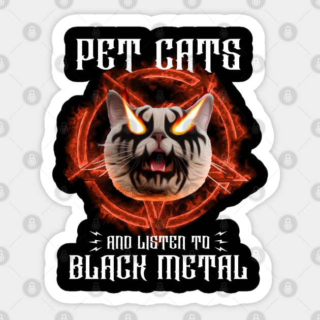 Black Cat Metal Sticker by KawaiiDread